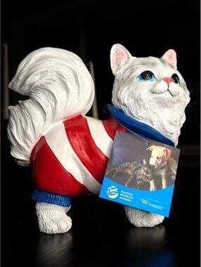 Humane Society Patriotic Cat Statue 4th of July Kitten Decor NWT
